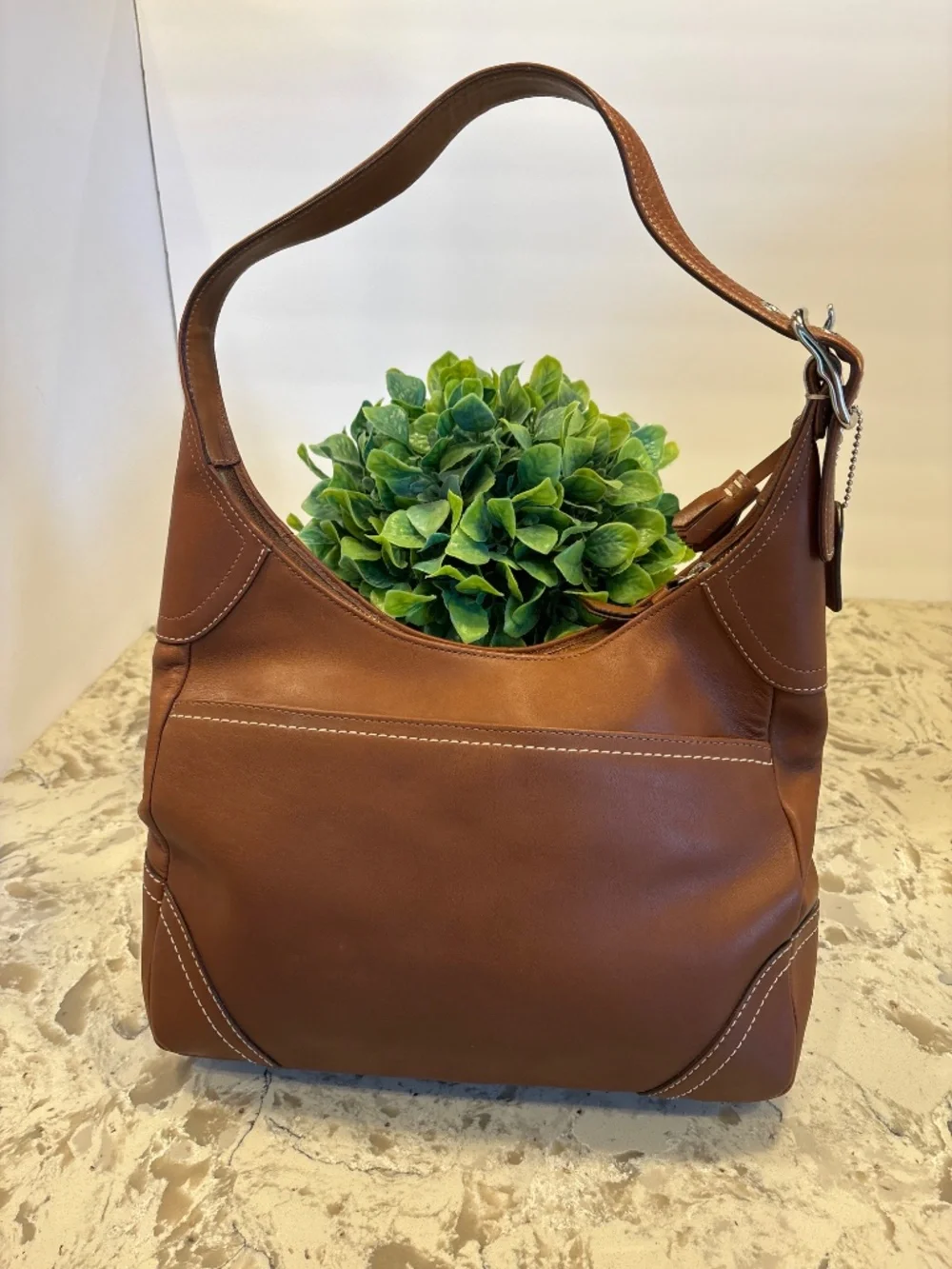 Vintage Coach Brown Leather Hamilton Hobo Handbag  F10280